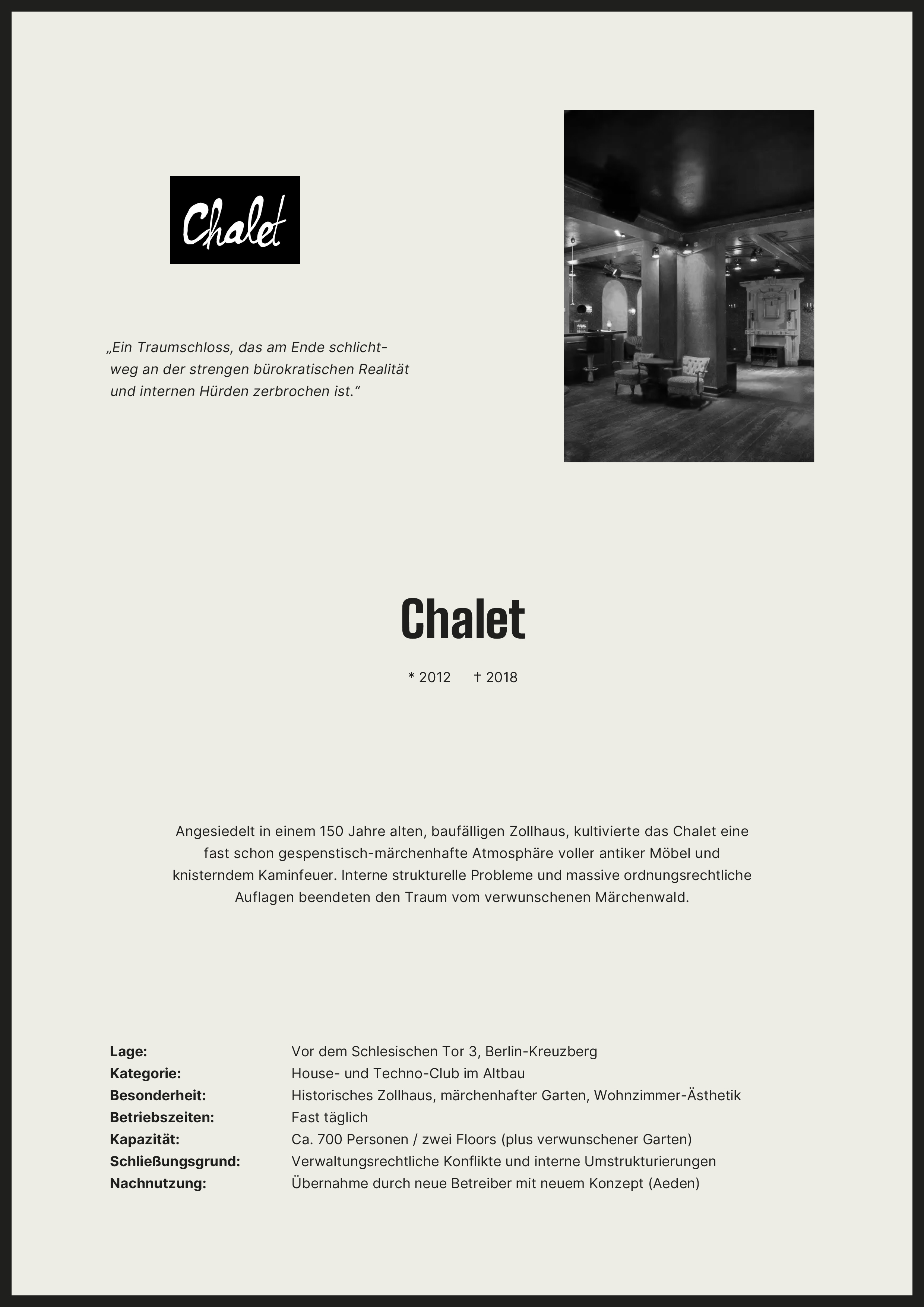 Traueranzeige Chalet