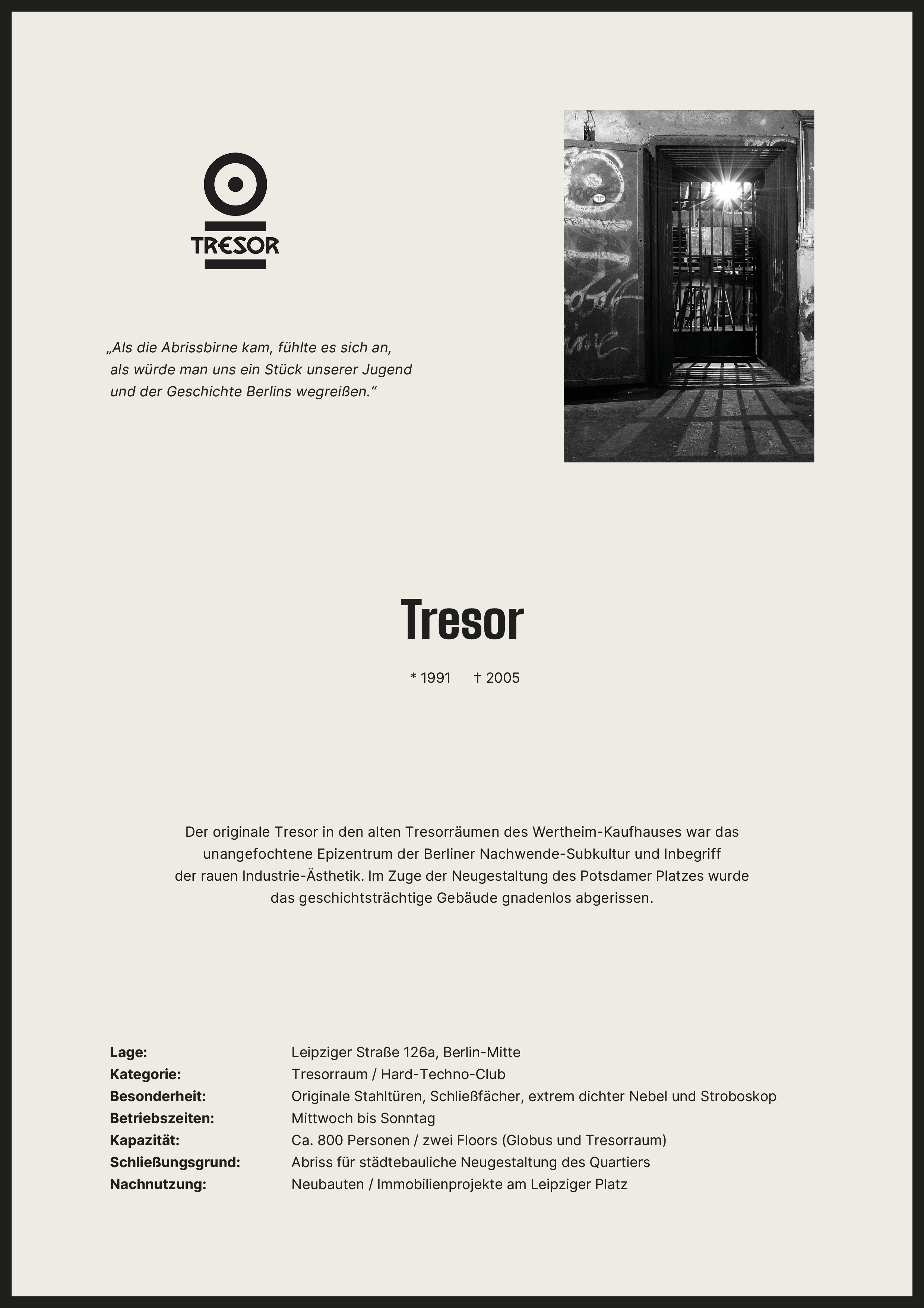 Traueranzeige Tresor